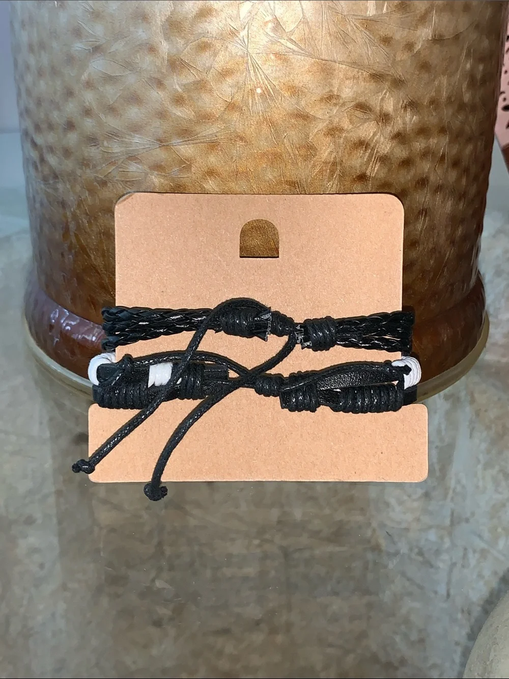 Black and White Men’s Fashion Bracelet Set
